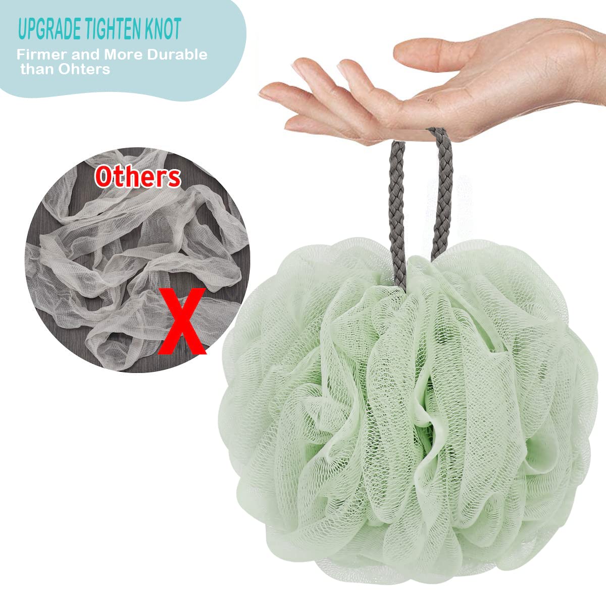 DadyMart Esponja de lufa para baño, 2.65 oz, malla de baño, puf de ducha, esponja exfoliante para el cuerpo, esponja de baño para mujeres y hombres,