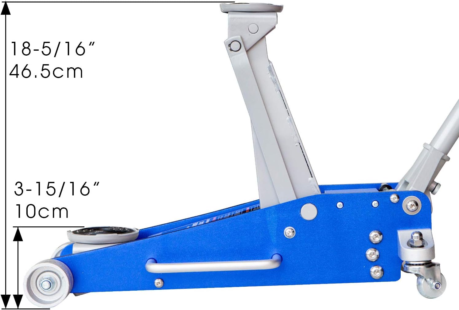 TCE AT830011LU Torin Gato hidráulico de bajo perfil de aluminio y acero para piso de carreras con bomba de elevación rápida de doble pistón,