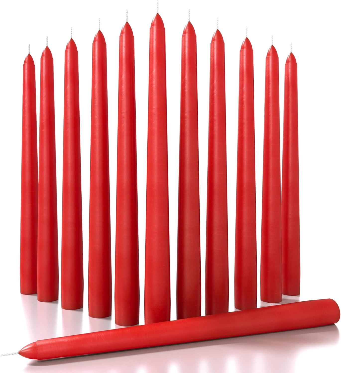 Candwax – Velas cónicas de 12.0in, sin goteo, sin perfume, cera de parafina con mechas de algodón, 10 horas de combustión