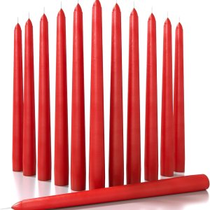 Candwax – Velas cónicas de 12.0in, sin goteo, sin perfume, cera de parafina con mechas de algodón, 10 horas de combustión Candwax – Velas cónicas de 12.0in, sin goteo, sin perfume, cera de parafina con mechas de algodón, 10 horas de combustión