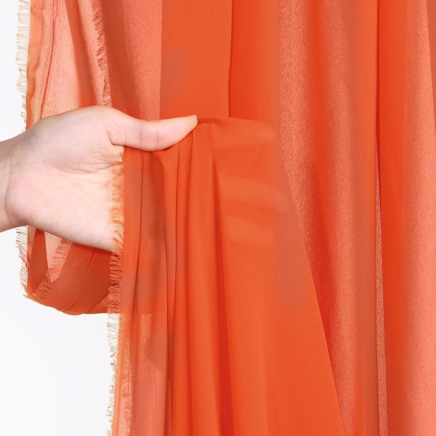 The Yard – Tela transparente de gasa naranja quemada de 10 yardas, decoración de corredor de boda, decoración de despedida de soltera