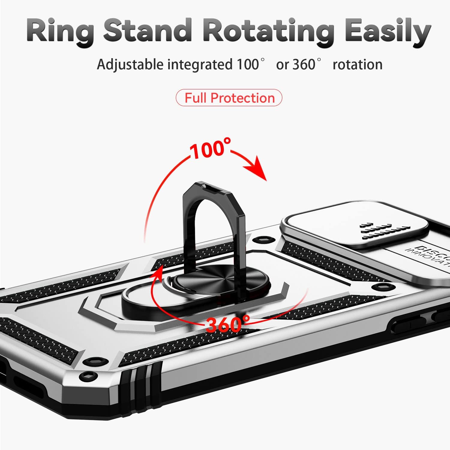 Funda para iPhone 11 con cubierta para lente de cámara, protector de pantalla HD, doble capa protección contra caídas de grado militar de 15 pies