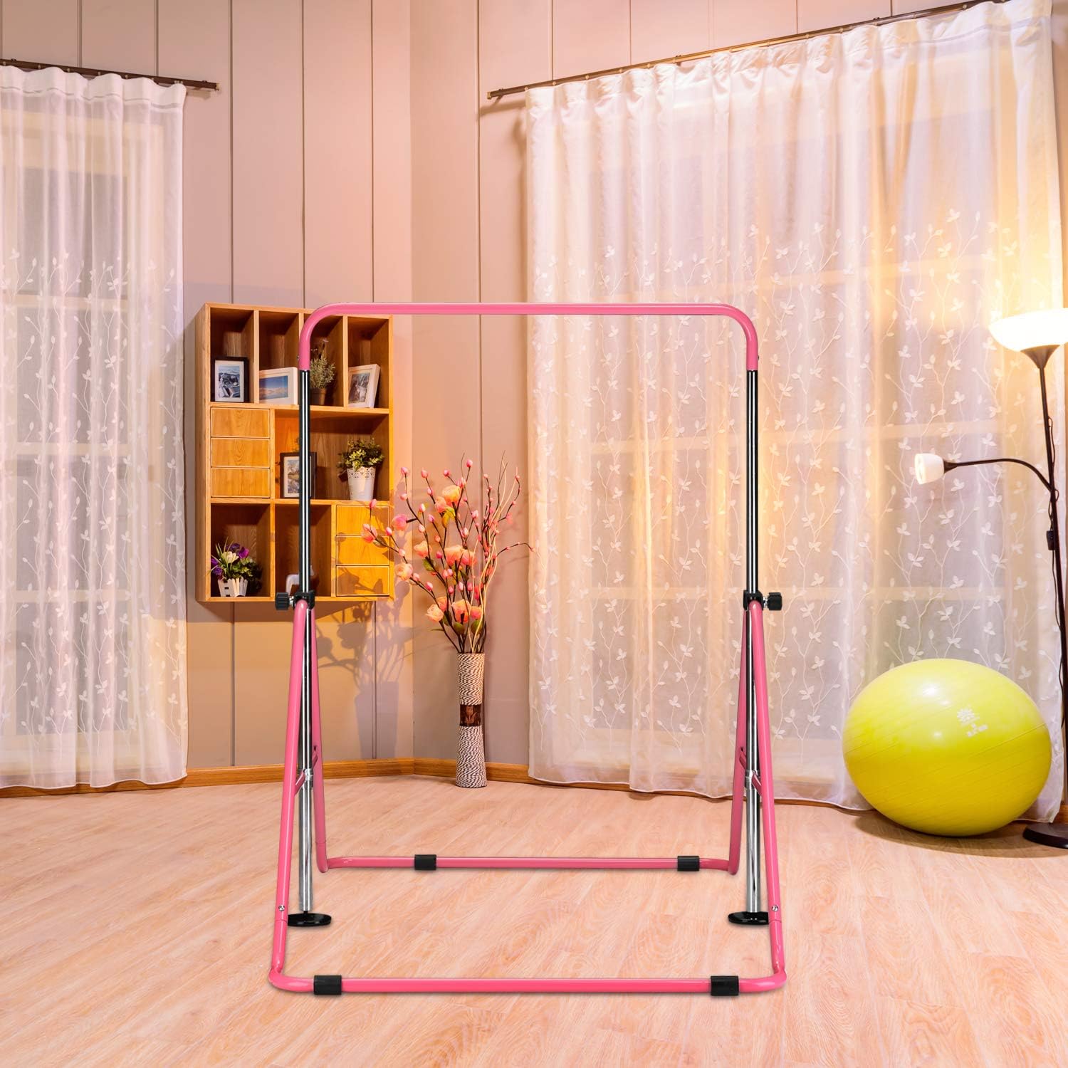 Barra de gimnasia para niños, barra de entrenamiento junior, barras horizontales ajustables en altura, barras de gimnasia plegables para niños