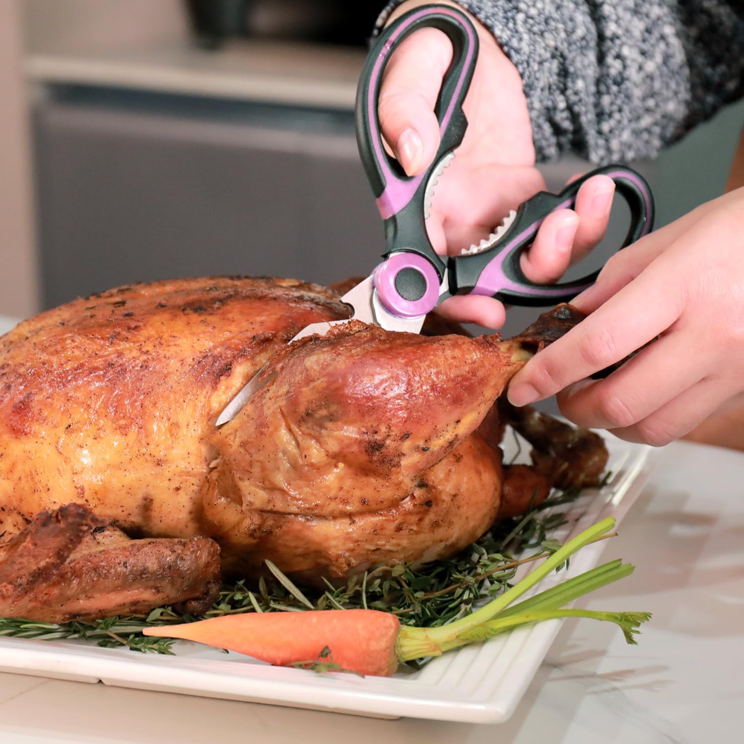 Acelone – Tijeras de cocina de alta calidad, resistentes ultra afiladas, de acero inoxidable, multifunción, para pollo, aves de corral, pescado,
