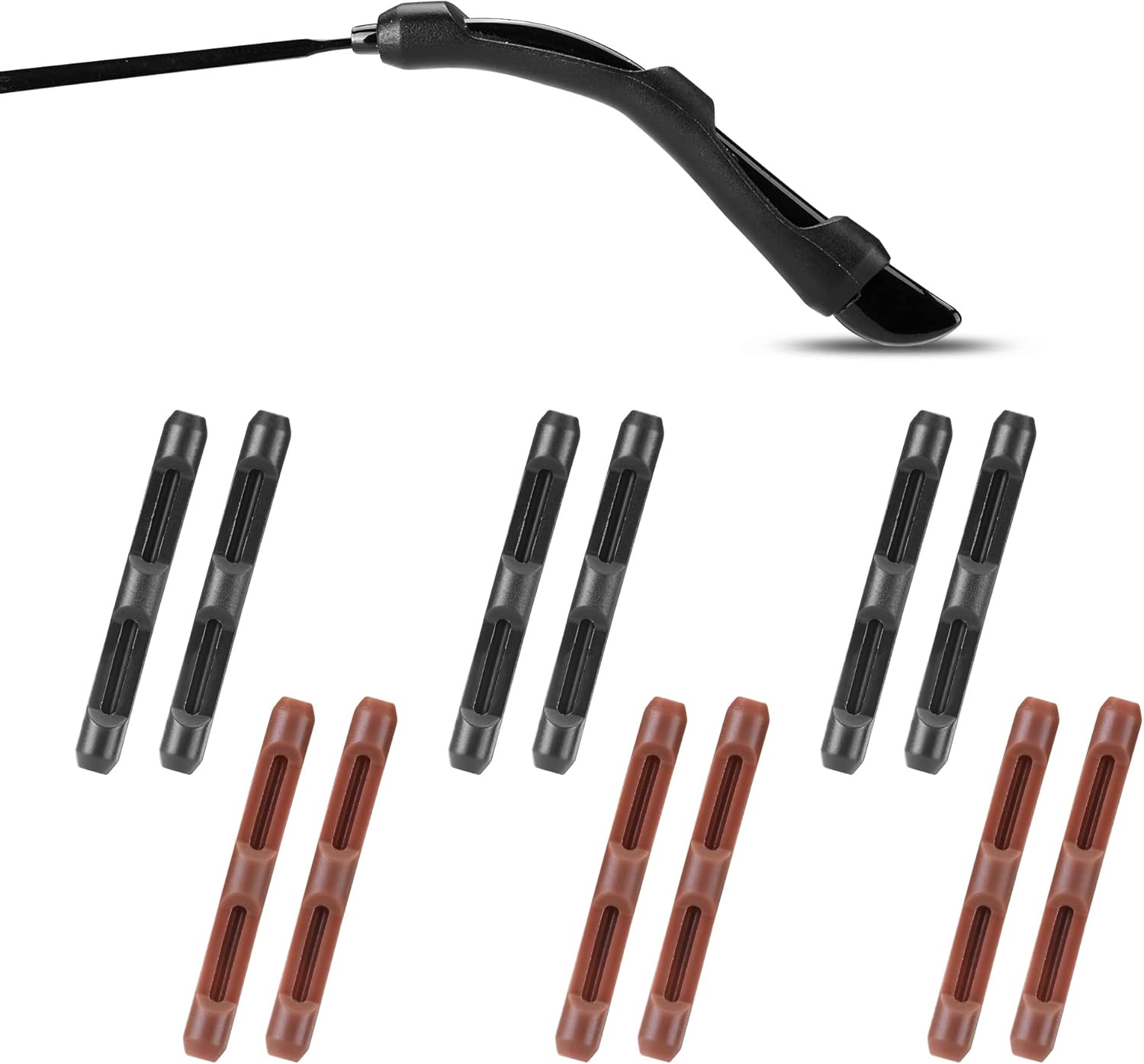 Lentes de silicona suave con puntas de sien, retenedores de lentes cómodos y elásticos antideslizantes para lentes de sol, lentes de lectura, 6