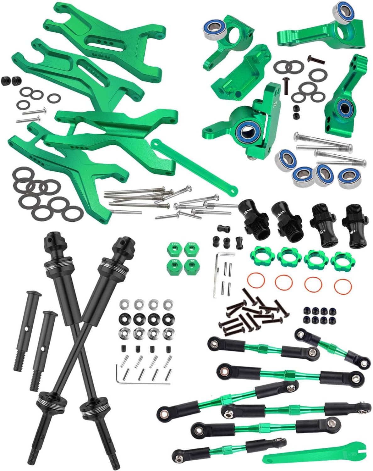 Pieza de actualizaciones para 110 Slash 2WD, ejes CVD del eje de transmisión, brazo de suspensión delantero trasero de aleación, bloque de rueda,