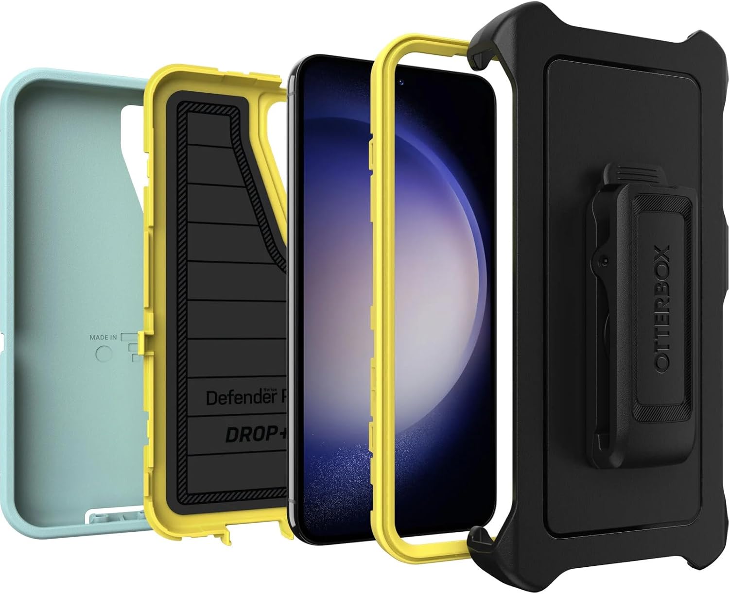 OtterBox Funda para Galaxy S23 (solamente) – Serie Defender – Velas y sol, resistente y duradera – con protección de puerto – Incluye soporte de