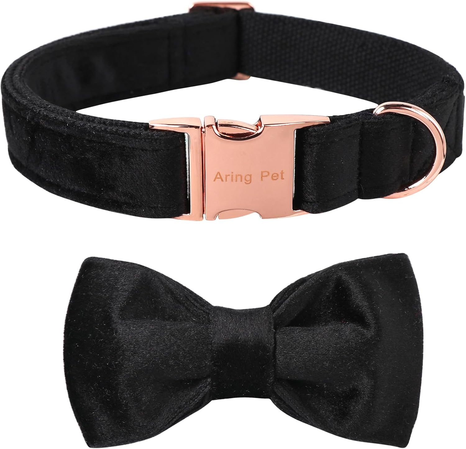 ARING PET Collar de perro con corbatín, collares de terciopelo para perros con corbata de moño extraíble, collar ajustable para perros hembras y