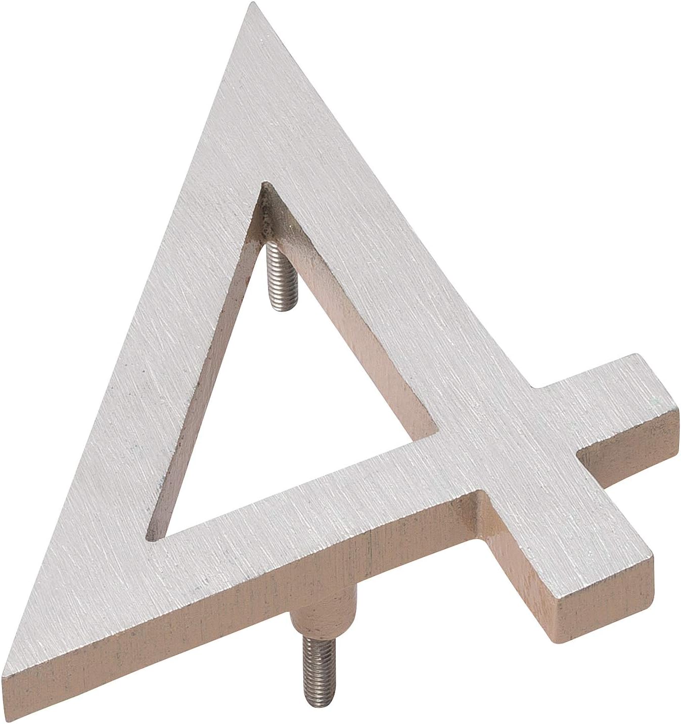 Montague Metal Products MHN-04-F-TE2-4 Números de casa de dirección flotantes modernos de aluminio cepillado macizo, 4 pulgadas, níquel satinado con