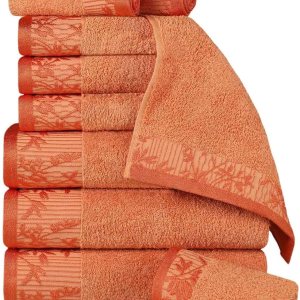 Superior Juego de toallas de algodón de 12 piezas, borde Dobby jacquard floral, secado rápido, baño decorativo, ducha, bañera, incluye 3 cuerpos, 3 Superior Juego de toallas de algodón de 12 piezas, borde Dobby jacquard floral, secado rápido, baño decorativo, ducha, bañera, incluye 3 cuerpos, 3