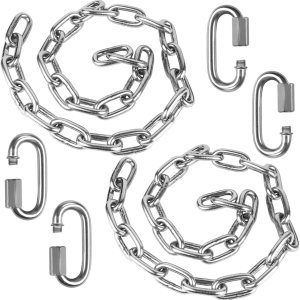 WWFFEN 2 cadenas de acero inoxidable (59 pulgadas), accesorios de columpio resistentes, 4 hebillas de conexión rápida, columpios de patio de juegos WWFFEN 2 cadenas de acero inoxidable (59 pulgadas), accesorios de columpio resistentes, 4 hebillas de conexión rápida, columpios de patio de juegos