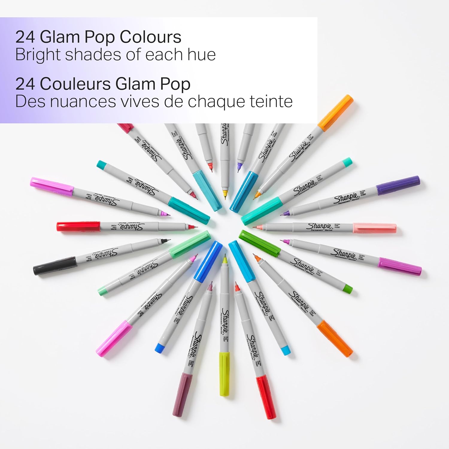 SHARPIE Glam Pop – Marcadores permanentes, juego de marcadores de punta ultrafina, rellenos de calcetines, suministros de arte, regalos para
