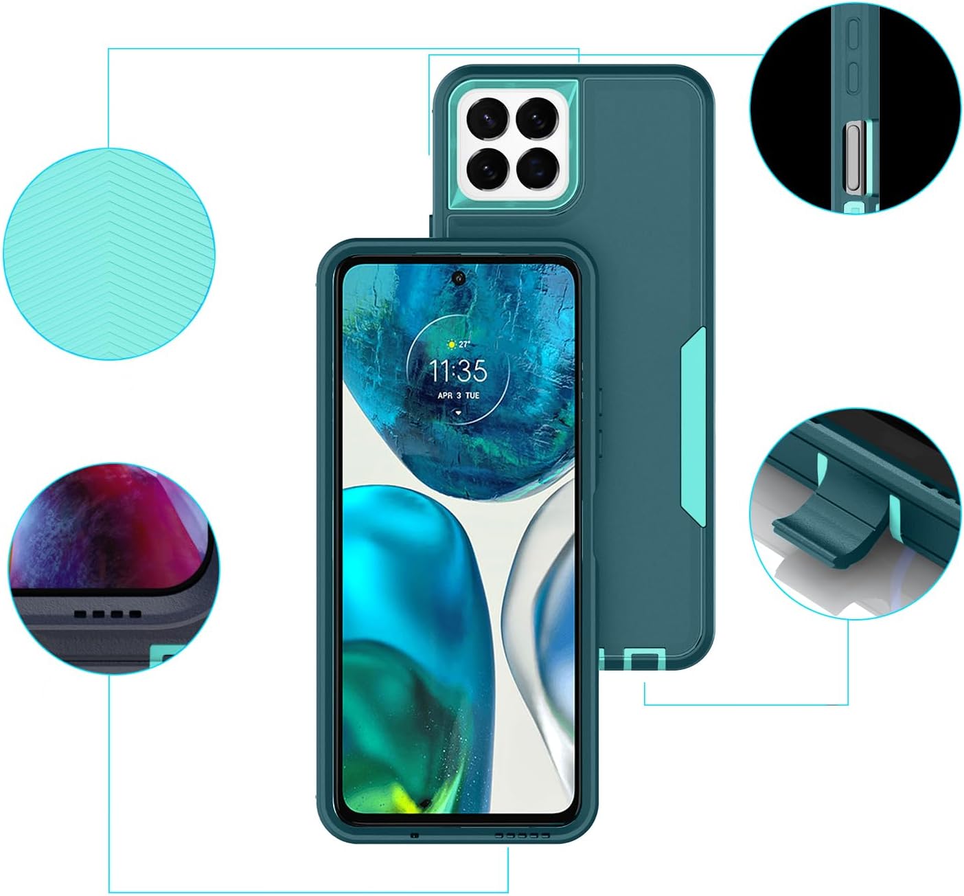 Asuwish Funda para teléfono Boost Mobile Celero 5G Plus de 7 pulgadas 2023 con cubierta protectora de pantalla de vidrio templado y accesorios
