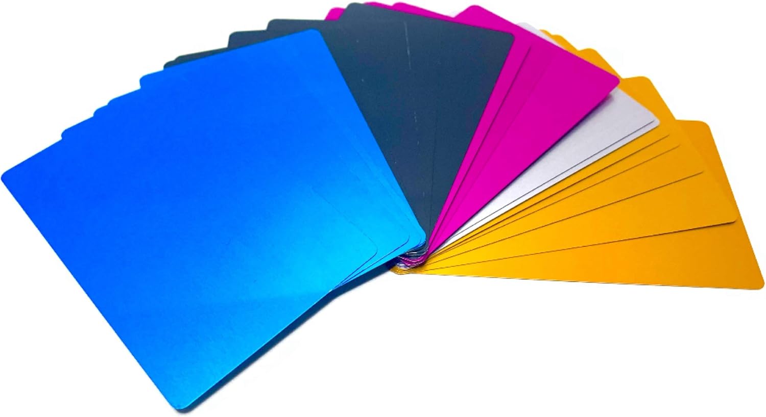 Paquete de 50 tarjetas de visita de aluminio grueso, placa de metal en blanco 0.020 in, material de grabado láser, sublimación, CNC, placa base