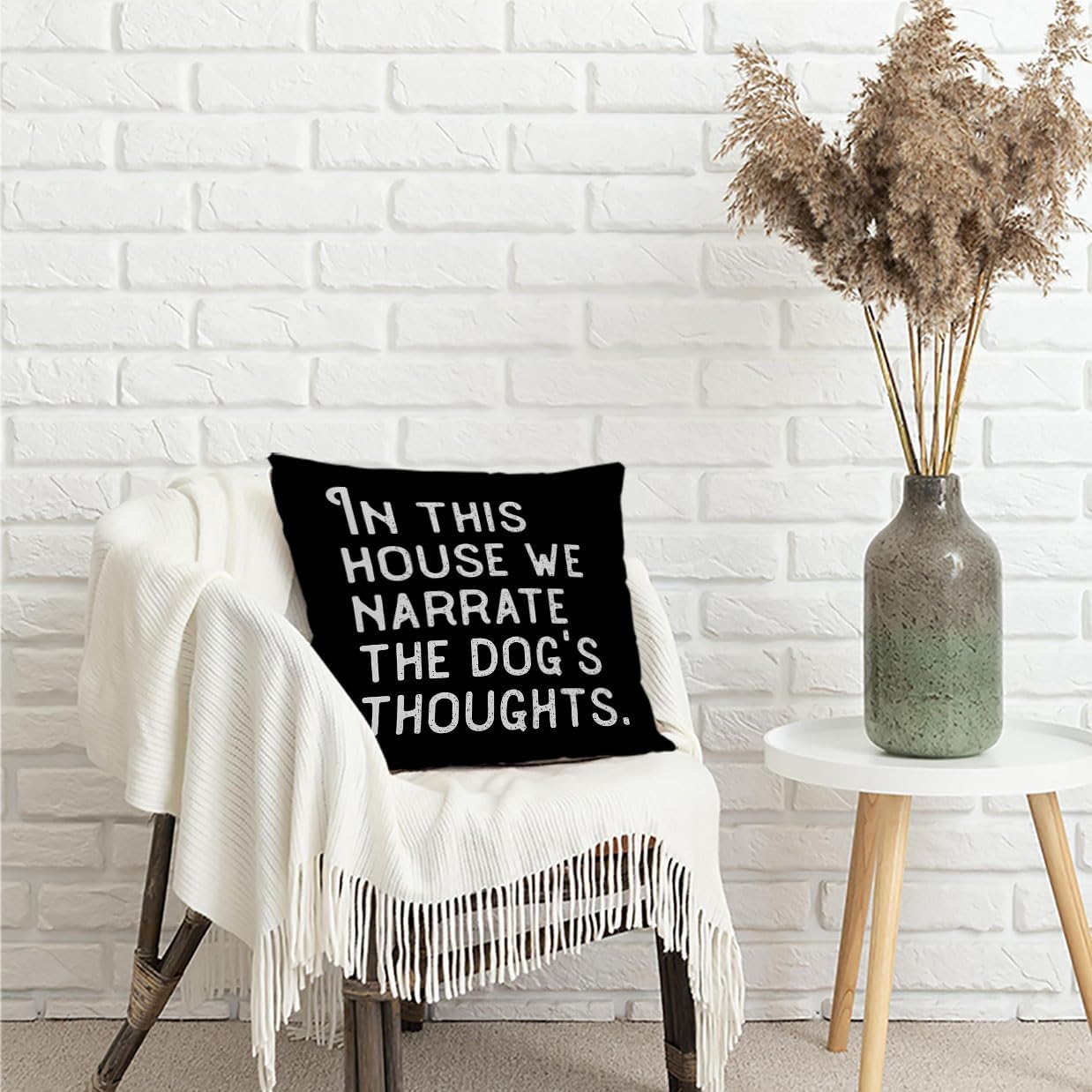 in This House We Narrate The Dogs Thoughts – Fundas de almohada de 18 x 18 pulgadas, fundas de almohada de narrar los pensamientos de los perros,