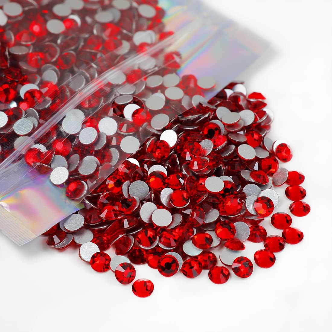 genie crystal ss 20 diamantes de imitación rojos, 1440 unidades, 10 diamantes de imitación de cristal siam grueso de 0.197 in, gemas de corte