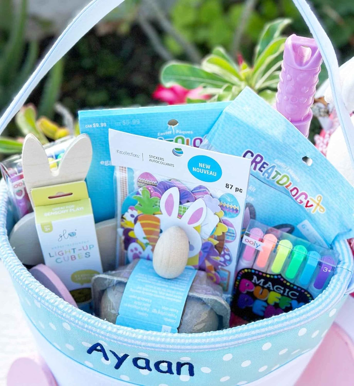 Cesta de Pascua personalizada suave y ligera (morado)