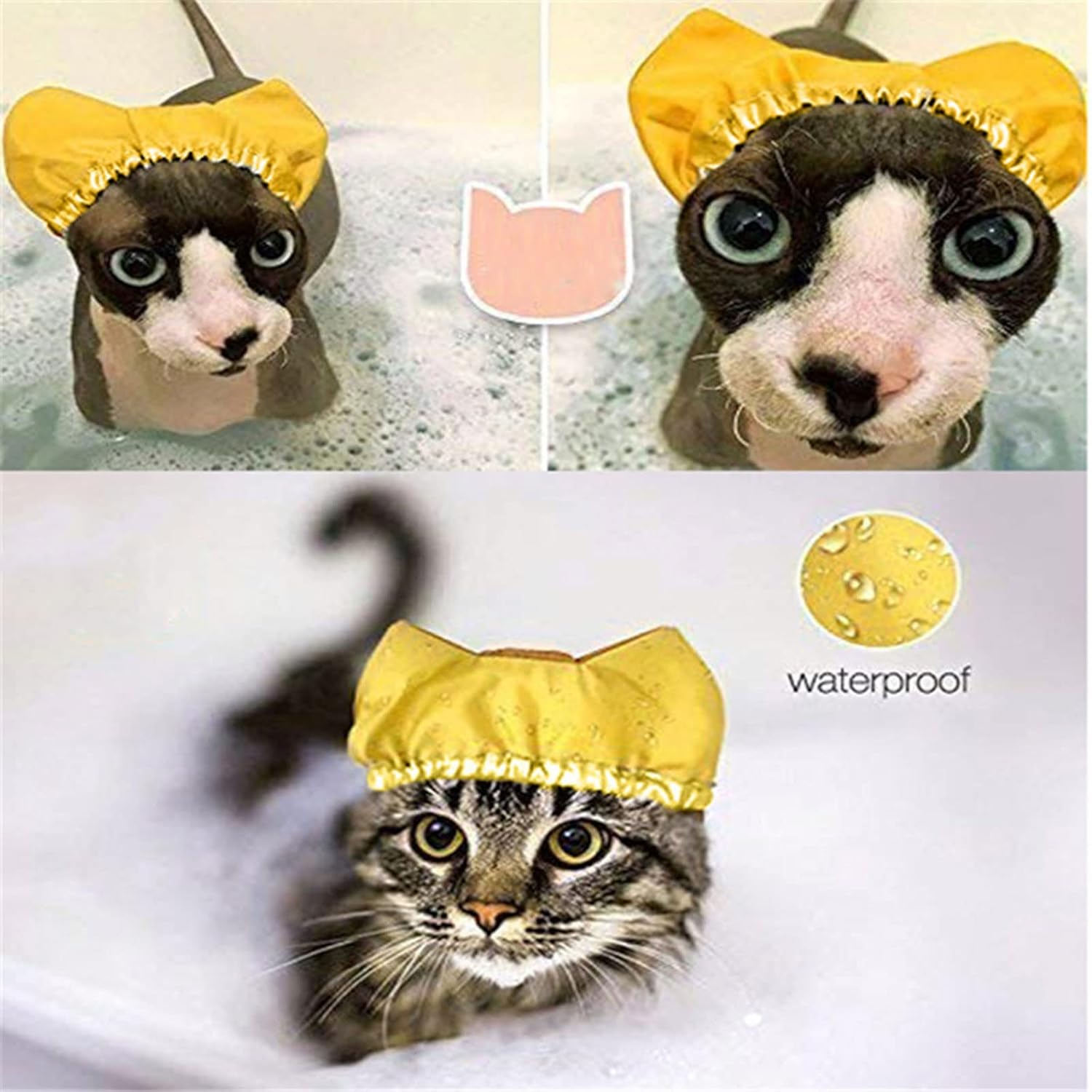 Bathing Waterproof Cap Bathing Anti-ear Waterproof Hat Adjustable Pet Hat Shower Cap Grooming Supplies Pet Shower Cap For Ear