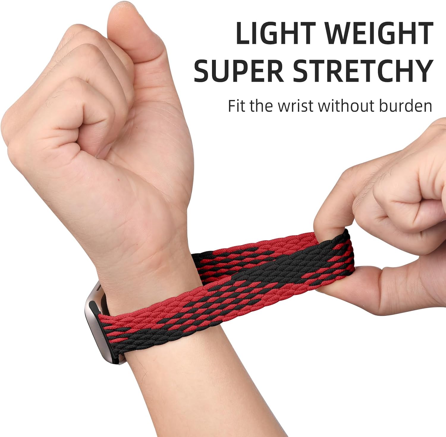 Lerobo Paquete de 2 correas elásticas Solo Loop compatibles con Apple Watch de 1.496 pulgadas, 1.575 pulgadas, 1.614 pulgadas, 1.654 pulgadas, 1.732