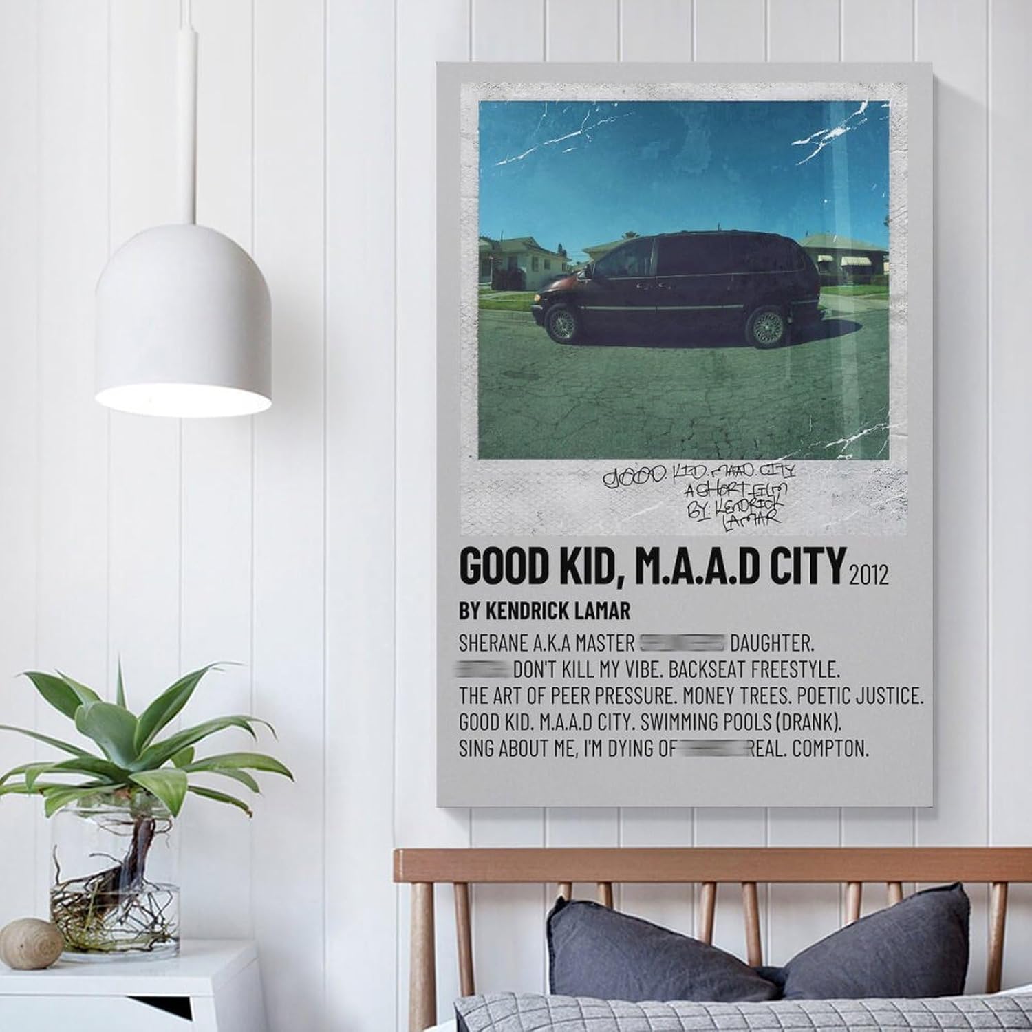 ARSHUN Póster de álbum de música Kendrick Lamar Good Kid MAAD City HD, impresiones en lienzo para pared, decoración estética de habitación, 12 x 18