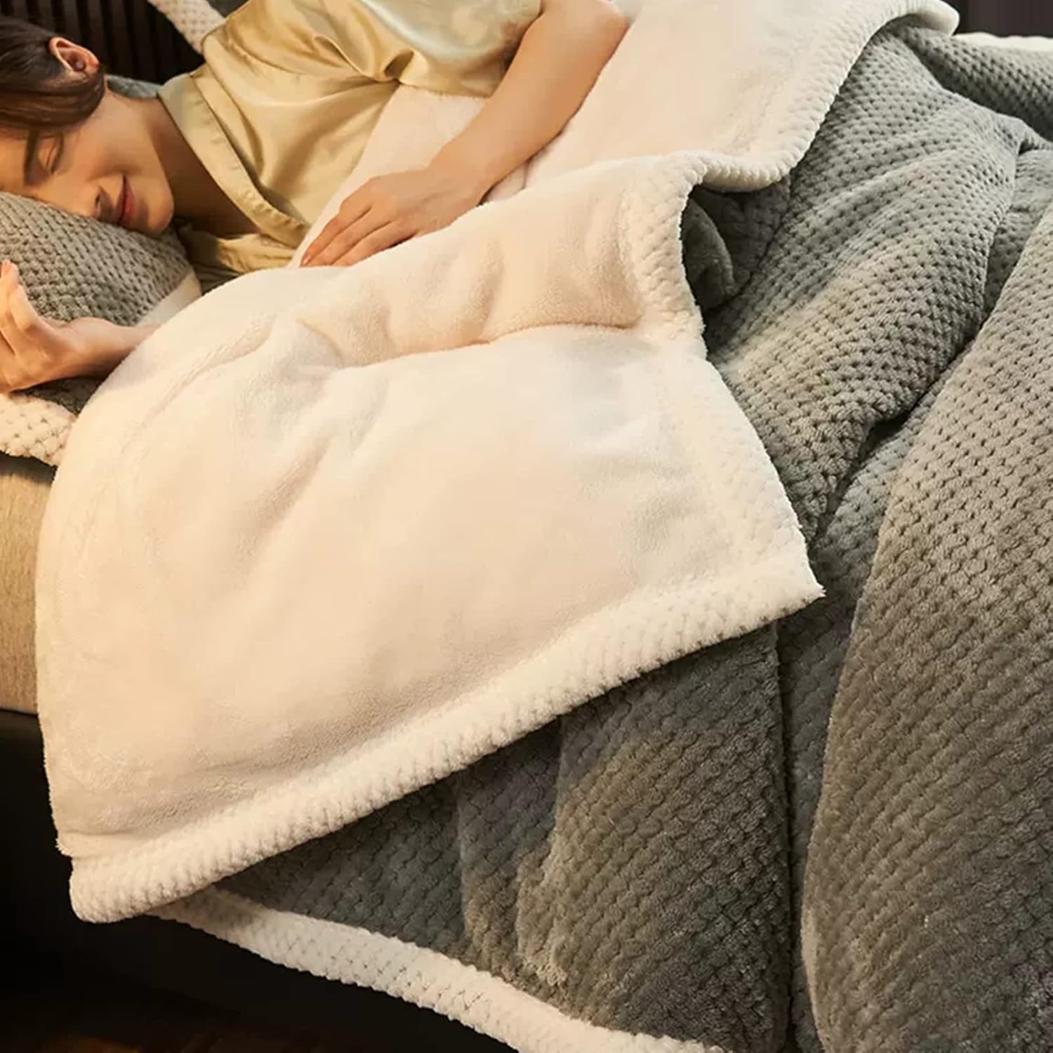 Manta de microfibra, mantas para sofás, manta de cama Colcha o manta de Estar Viajes Cómodo Cálida para todas las estaciones, naranja, 70.9in*86.6in