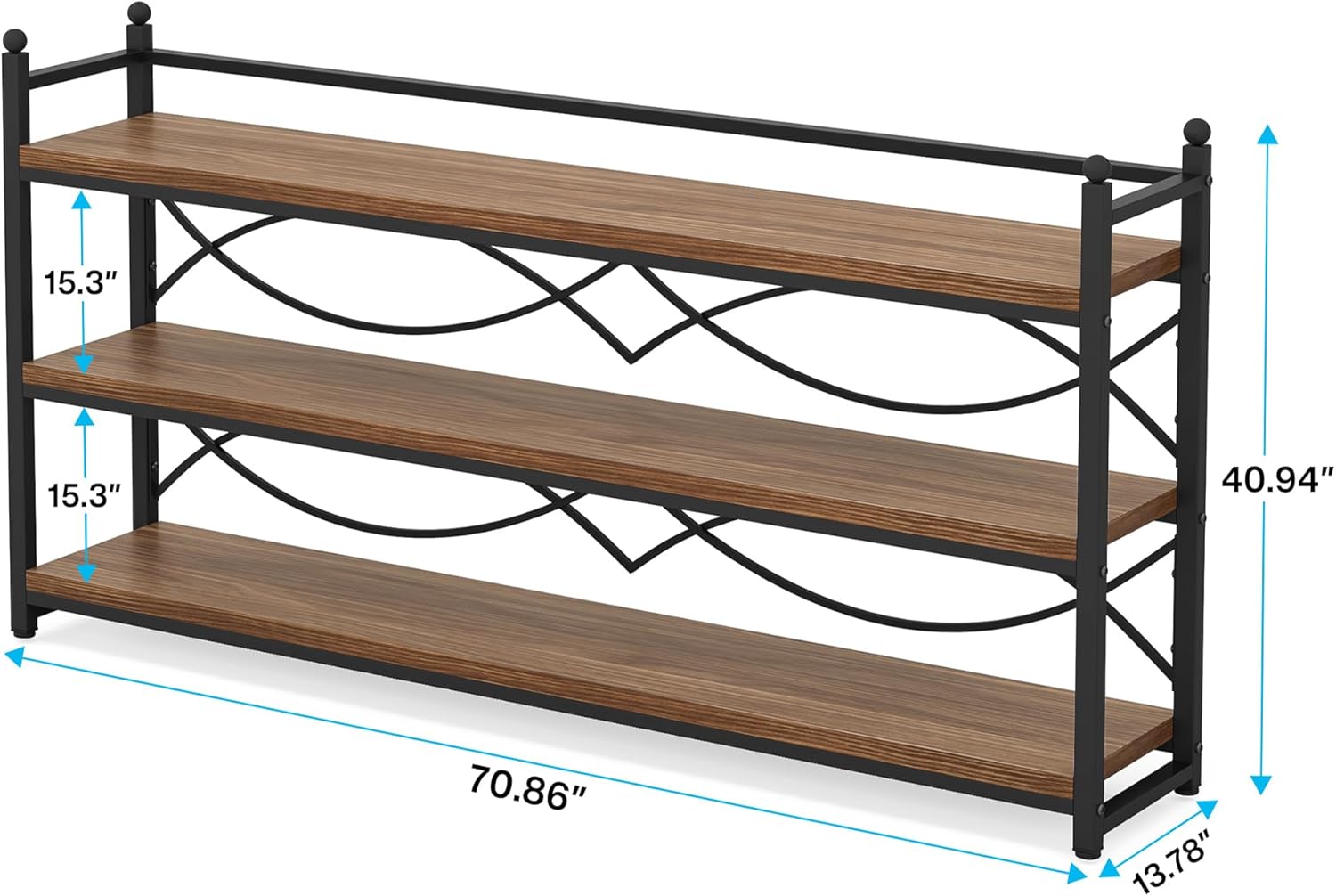 Tribesigns Mesa consola de 70.9 pulgadas de largo con almacenamiento de 3 niveles, mesa consola extra larga para sofá detrás del sofá, mesa de