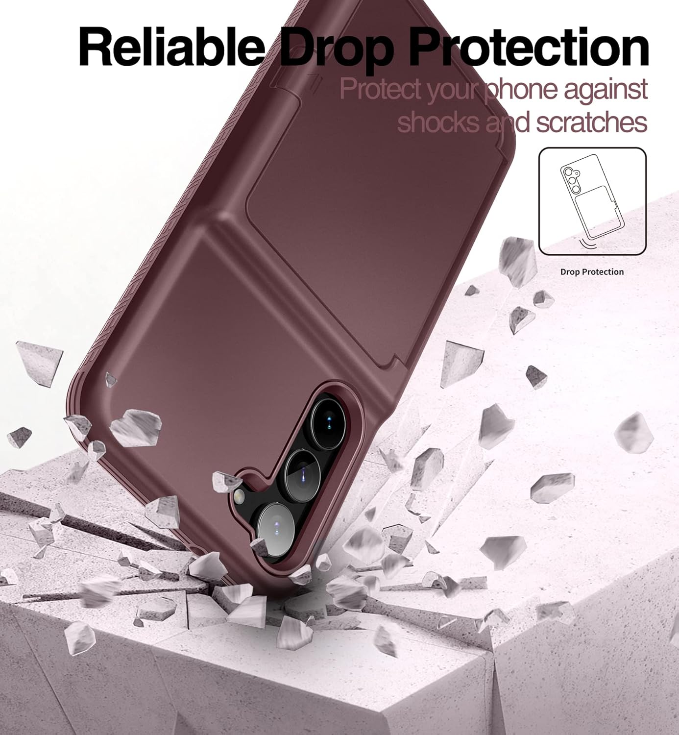 WeLoveCase Funda tipo cartera para Samsung Galaxy S23 Plus con tarjetero y espejo oculto, protección completa a prueba de golpes, diseñada para