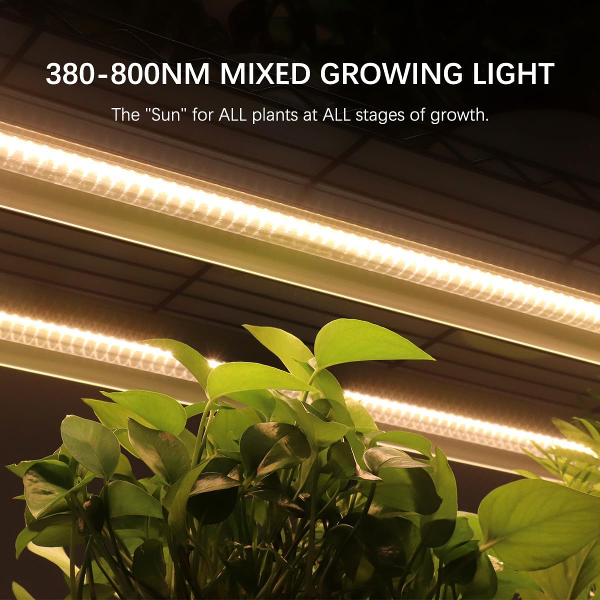 BreeRainz Estante para plantas con luces de crecimiento, soporte de metal de 4 niveles con capacidad de 90 libras para cada estante, longitud de