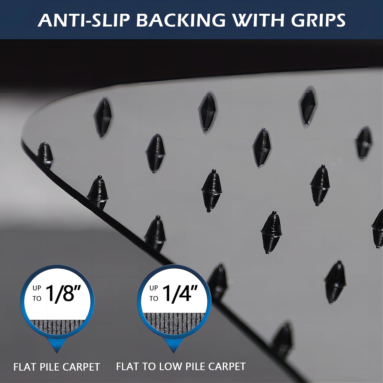 SALLOUS – Tapete para silla de oficina, 60 x 46 pulgadas, tapete para silla de oficina para suelos alfombrados, tapete resistente con agarres,
