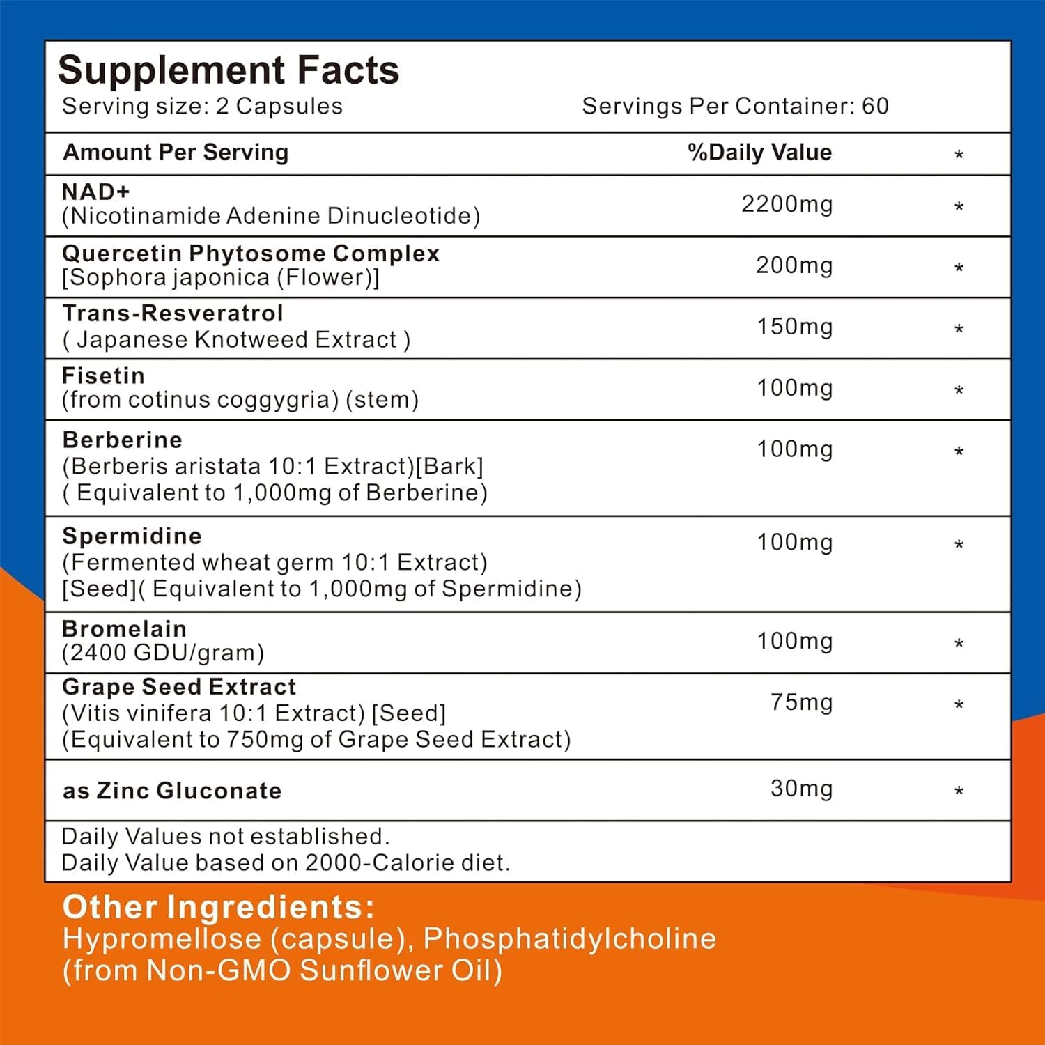 2200mg Liposomal Nad+Supplement,Nad Supplement with Resveratrol+Berberine,Nicotinamide Adenine Dinucleotide,Enhances Mitochondrial Function Old,