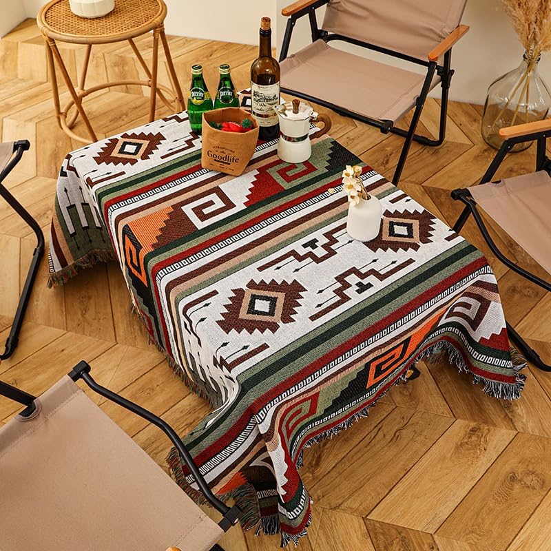 Shesyuki Southwest – Manta decorativa bohemia azteca para sofá, silla, sofá, cama, al aire libre, playa, viajes, 51 x 63 pulgadas
