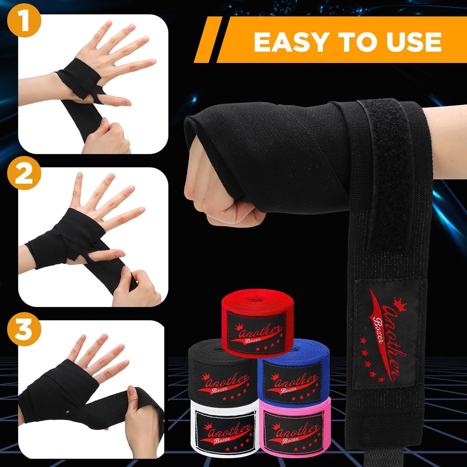10 pares elásticos de 180 pulgadas de boxeo para artes marciales, muñequeras de boxeo para hombres y mujeres, kickboxing, artes marciales,
