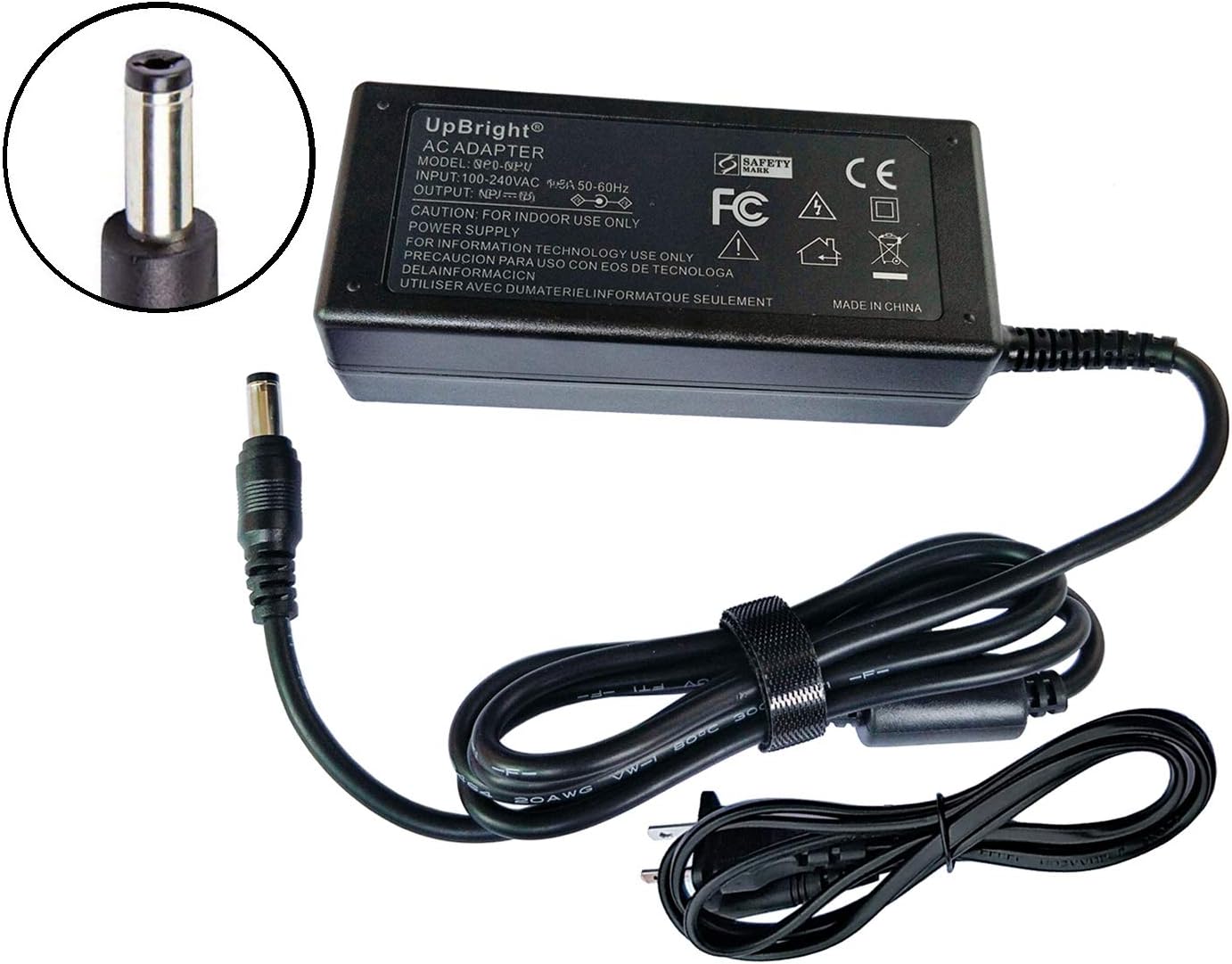 UpBright Nuevo adaptador global de 19 V CACC compatible con Polk Audio AM9640 Command Barra de sonido de cine en casa + 19 V 19 V 19 V 19 V 19 V CC