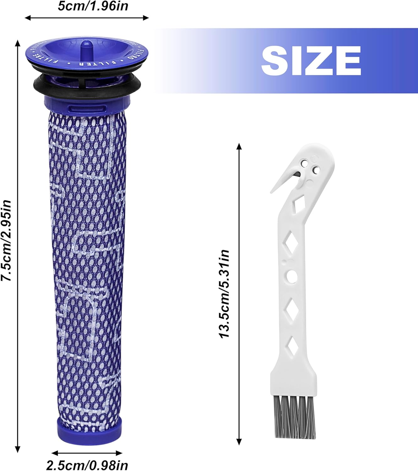 Paquete de 3 prefiltros compatibles con aspiradoras inalámbricas Dyson V6, V7, V8, DC58, DC59, DC61, DC62 Absolute Animal  Sustituye la pieza #