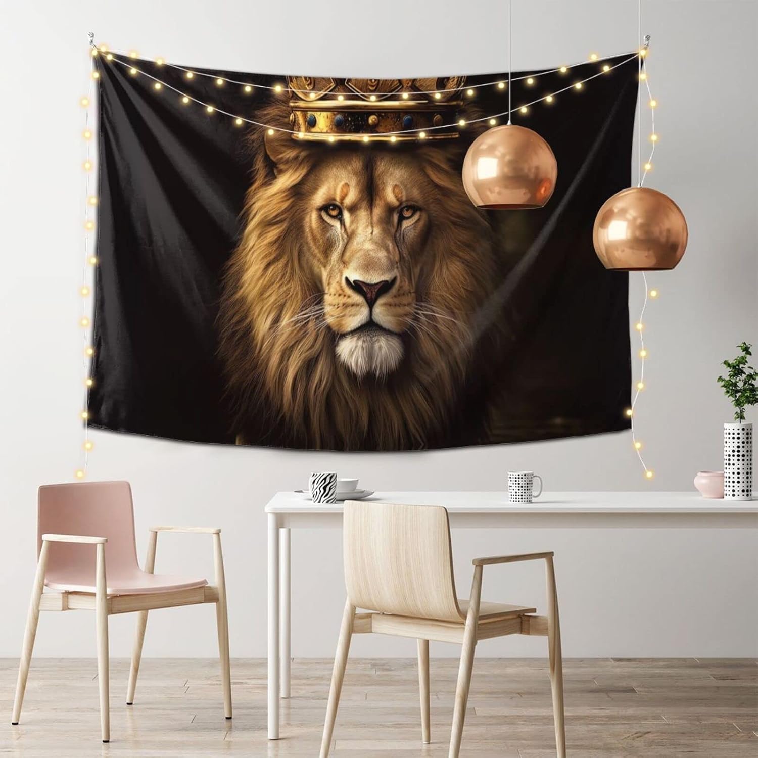 TXIURYU Tapiz de León decoración de escritura religiosa y regalo cristiano, con el león de Judá, para dormitorio, sala de estar, dormitorio o
