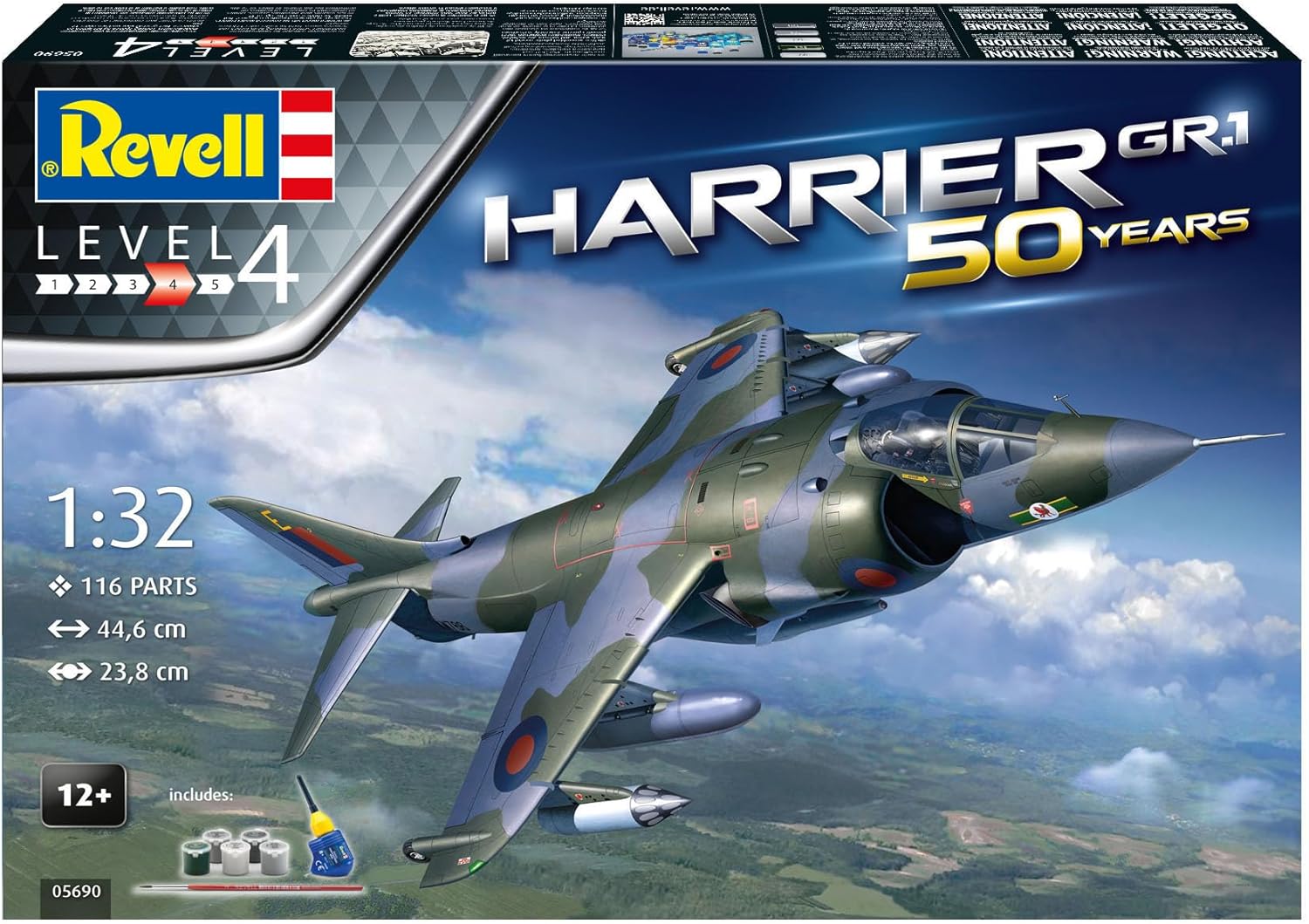 Revell RV05690 05690 5690 Hawker Harrier GR Mk.1 Set de regalo Kit de modelo de plástico, multicolor, 148