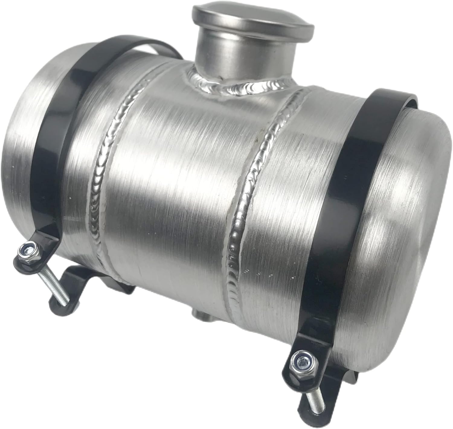 JSD Tanque de combustible pequeño de aluminio de 1 galón, tanque de gasolina de 6 x 10 pulgadas, llenado central, 38 pulgadas, salida NPT, mini