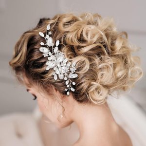 Peine de pelo de novia de cristal con diamantes de imitación de perlas para el cabello de novia, accesorios para el cabello de novia plateados, Peine de pelo de novia de cristal con diamantes de imitación de perlas para el cabello de novia, accesorios para el cabello de novia plateados,