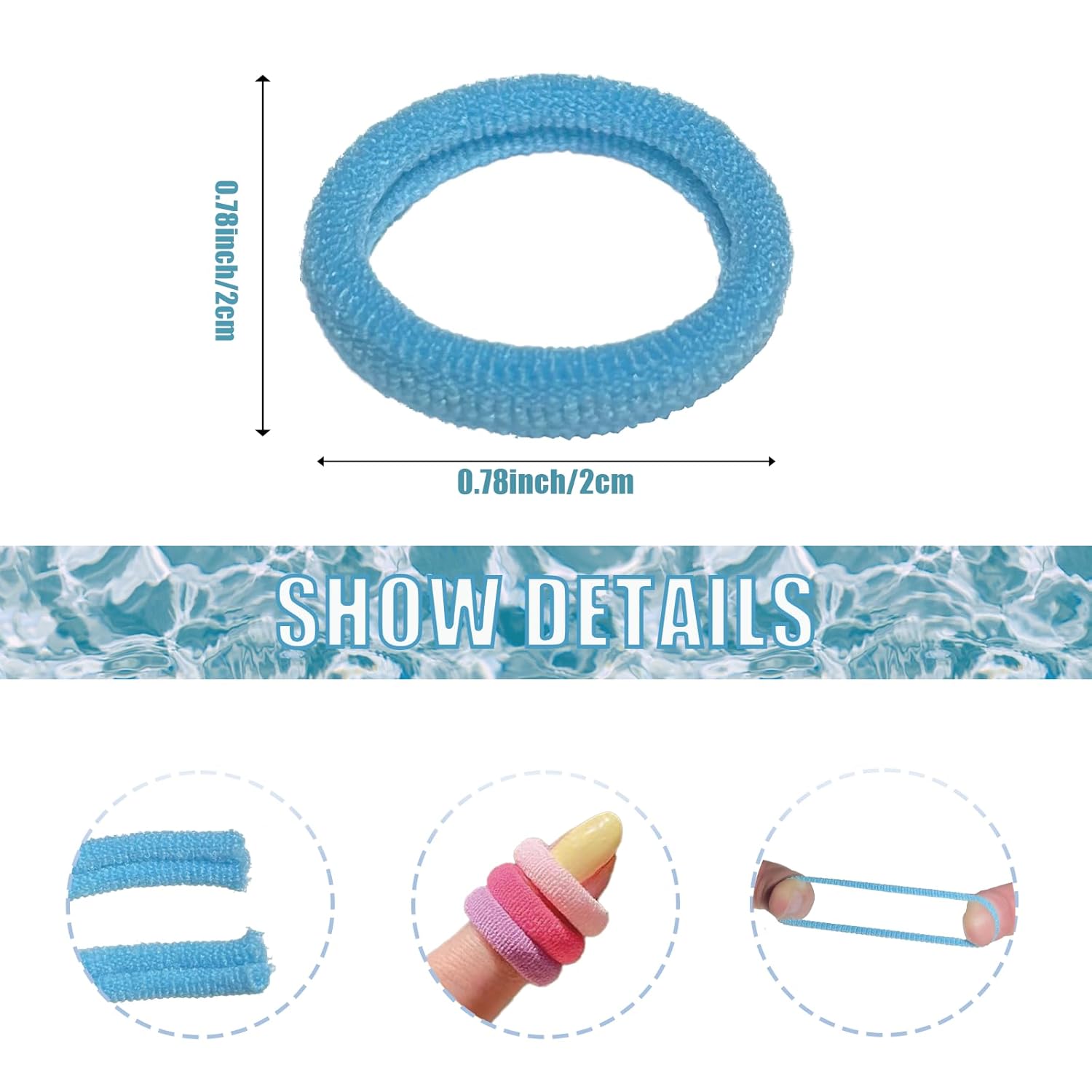 SRIVIJA 100 ligas para el pelo de bebé y niños pequeños, mini bandas para el pelo de bebé, bandas suaves y sin costuras, soportes elásticos para