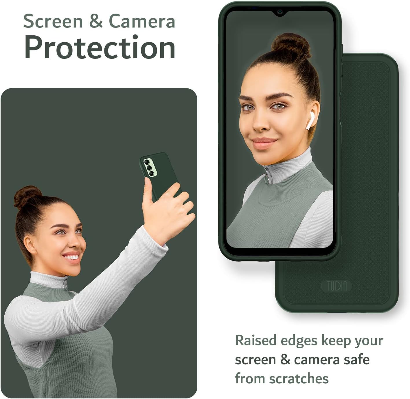 TUDIA LINNGRIP – Funda protectora de TPU suave con agarre ultradelgado diseñada para Galaxy A14 5G (2023), a prueba de golpes, delgada y ligera,