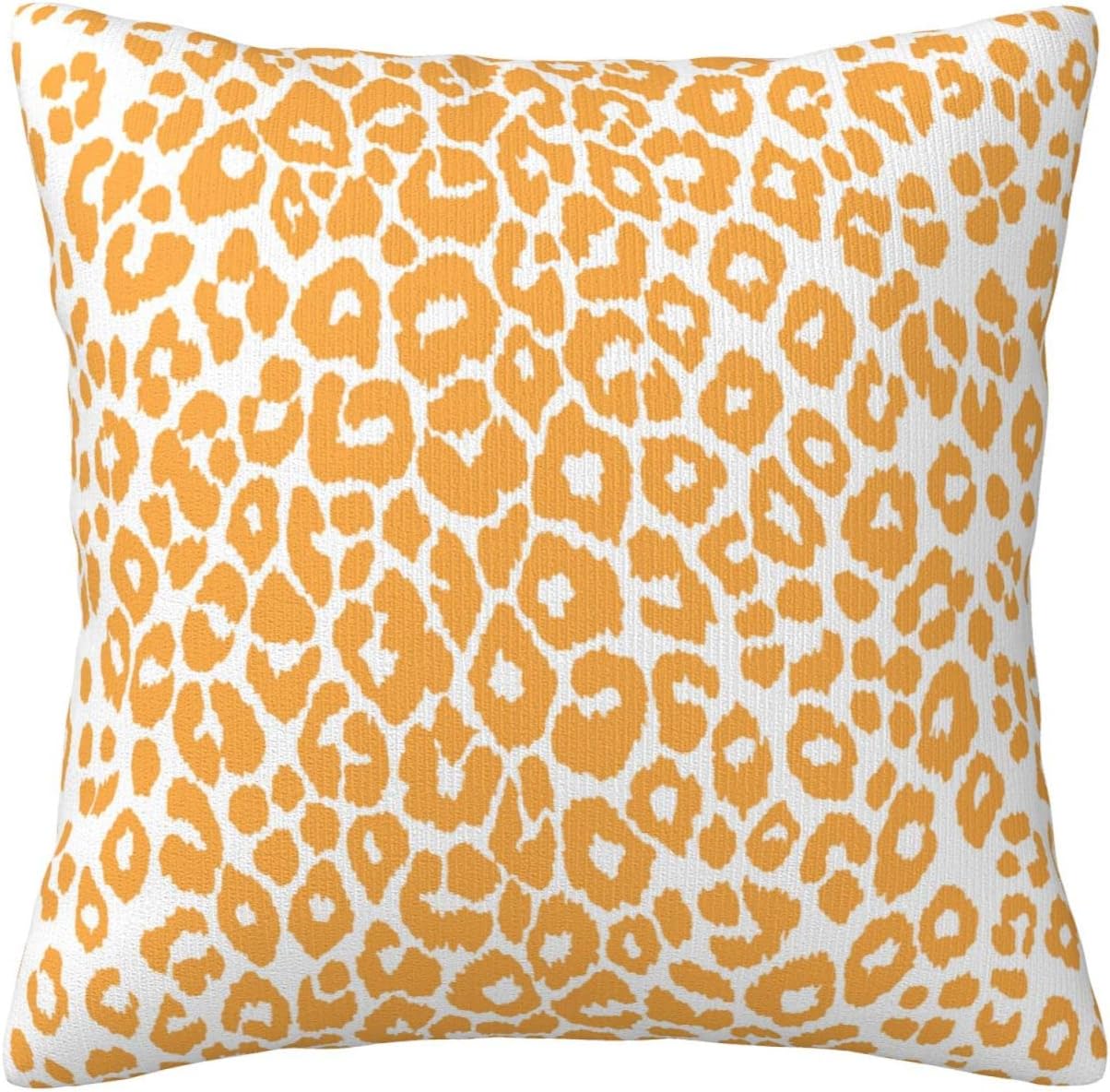 Funda de almohada amarilla con estampado de leopardo simple, refrescante para todas las estaciones, con cremallera oculta, 18 x 18 pulgadas,