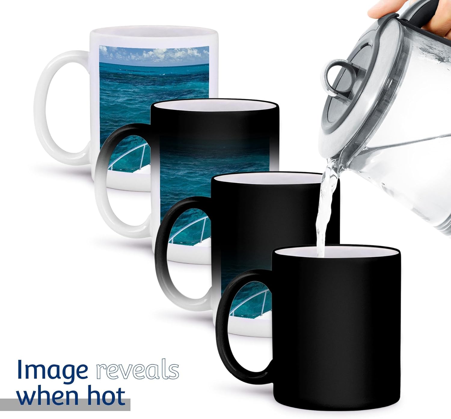 3dRose Boat at Matanilla Reef, blue ocean waters of the Abacos, Bahamas. – Mugs (mug_343291_3)
