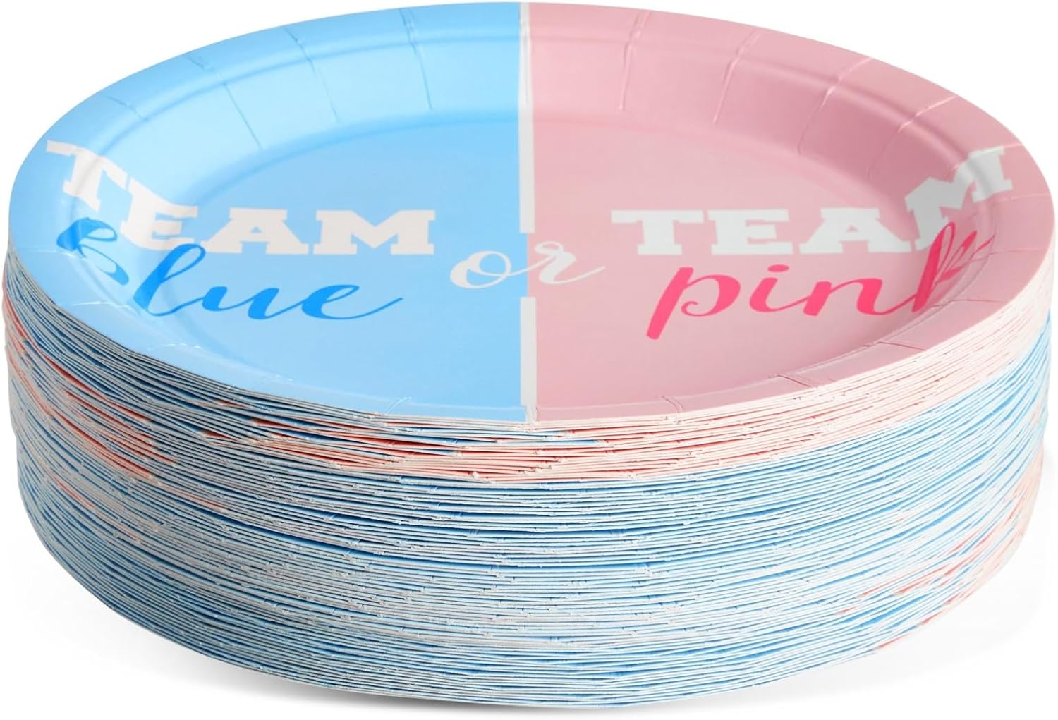 Platos desechables  80 platos de papel, suministros de fiesta de revelación de género para aperitivo, almuerzo, cena y postre, azul equipo o rosa