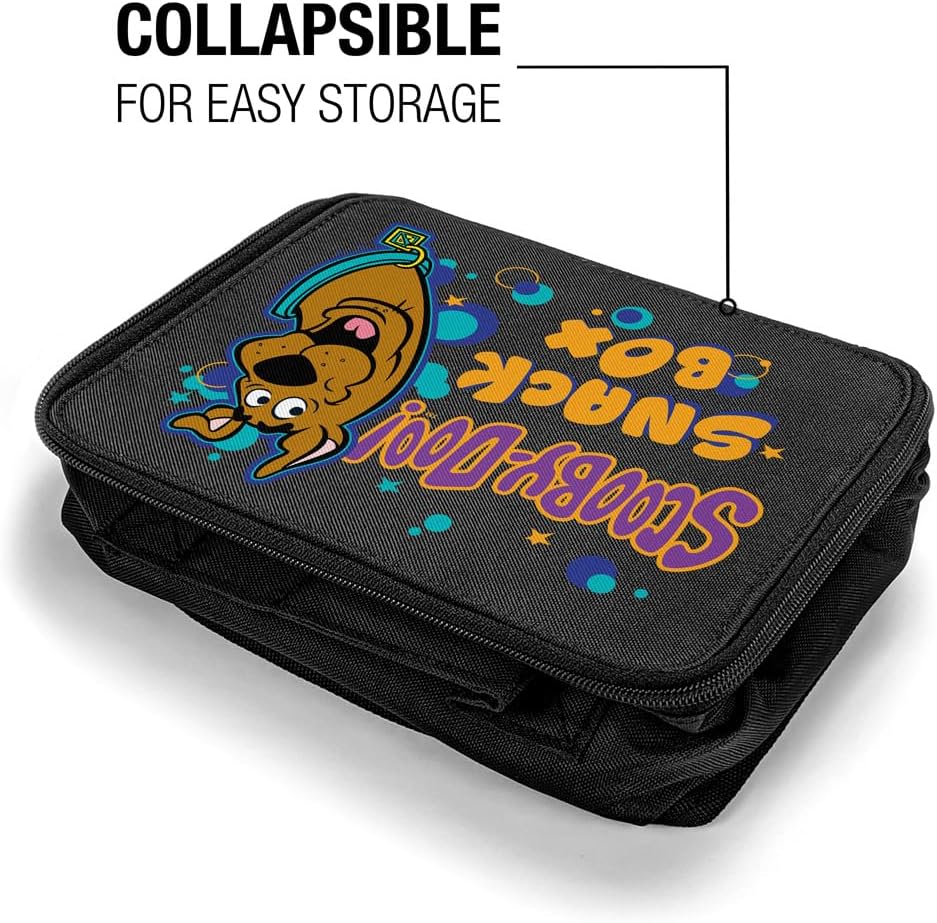 LOGOVISION Scooby Doo! – Lonchera con aislamiento de lados suaves, bolsa de almuerzo reutilizable para el trabajo de oficina escolar, sin BPA, 10 x
