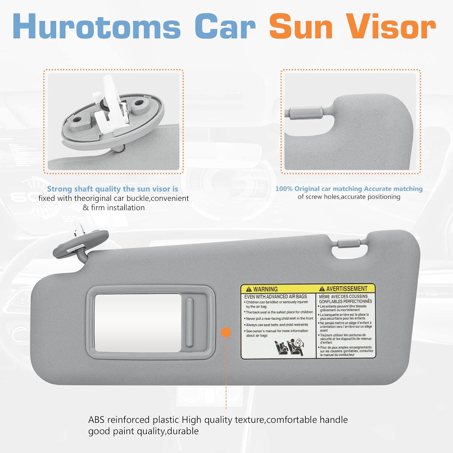 Visera solar izquierda del lado del conductor con luz para Toyota Highlander 2008 2009 2010 2011 2012 2013 montaje de visera, repuesto