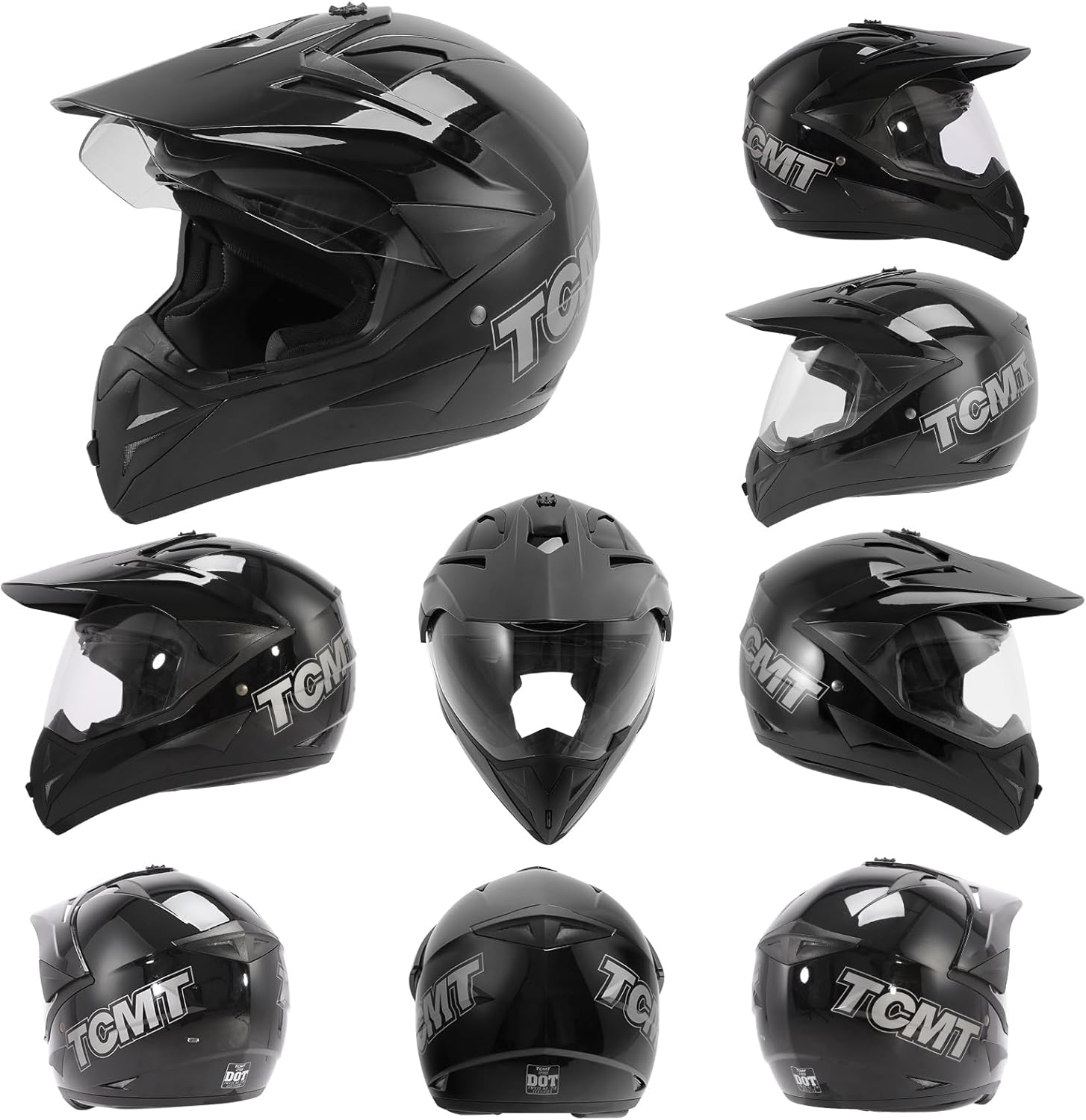 TCMT – Casco MX de cara completa para motocicleta, motocross, ATV, bicicleta de montaña, para hombres y mujeres, aprobado por DOT