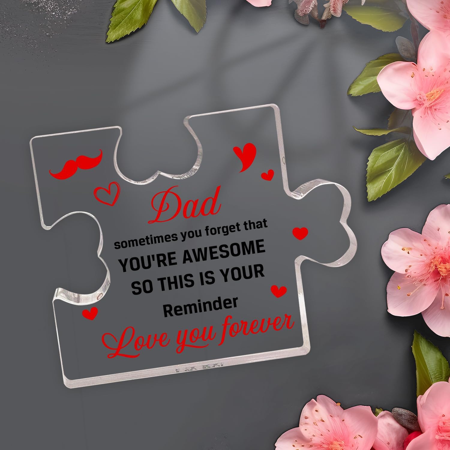 Regalos para padres, regalos para papá de hija e hijo, regalo para padre con mensaje inspirador, regalos para hombres, dulce regalo, placa acrílica