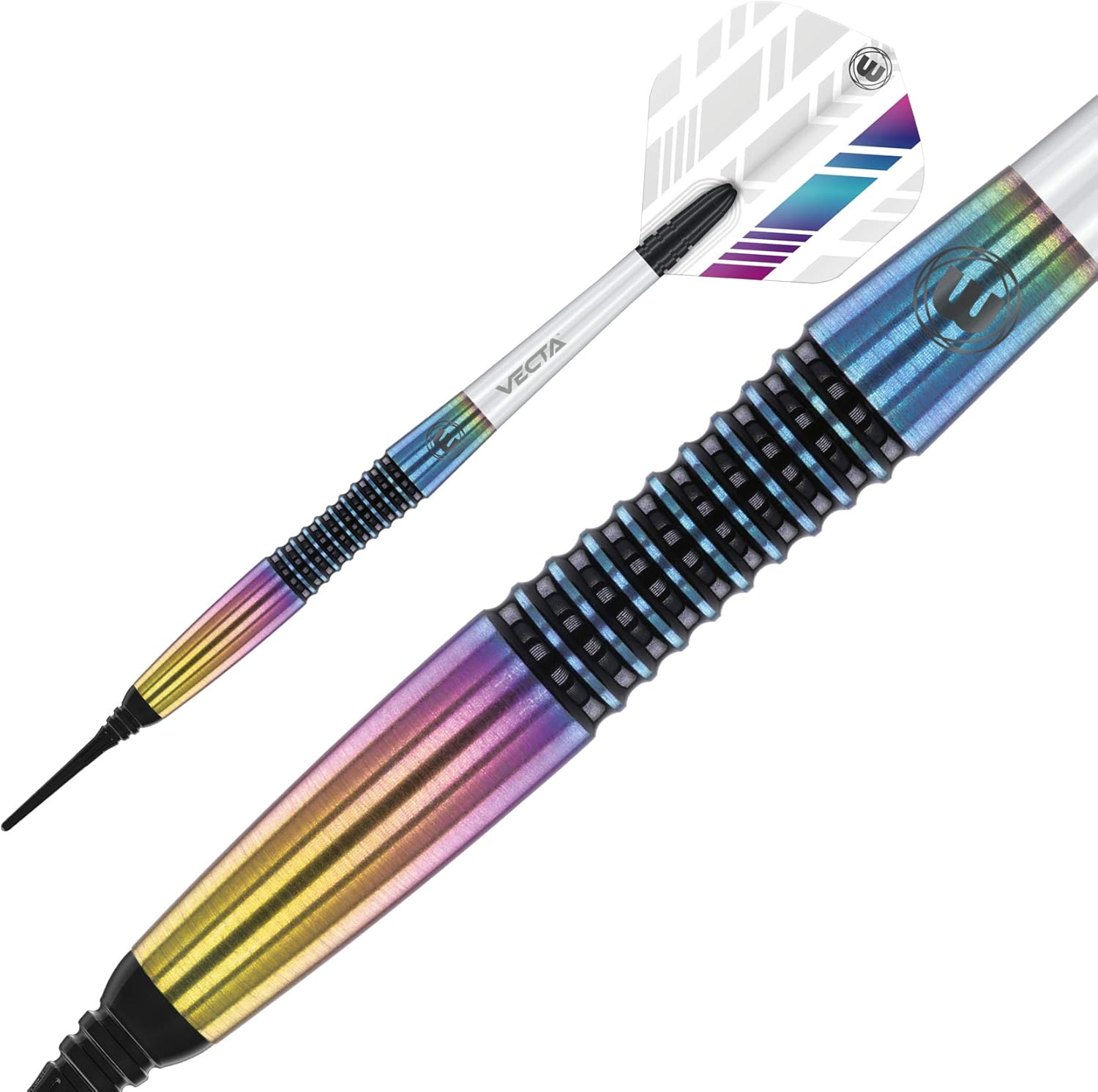 WINMAU Elektra – Dardos de tungsteno 90% con vuelos de prisma y ejes Vecta (tallos) Pesos disponibles de 0.78 oz-0.85 oz-0.92 oz, agarre urbano,
