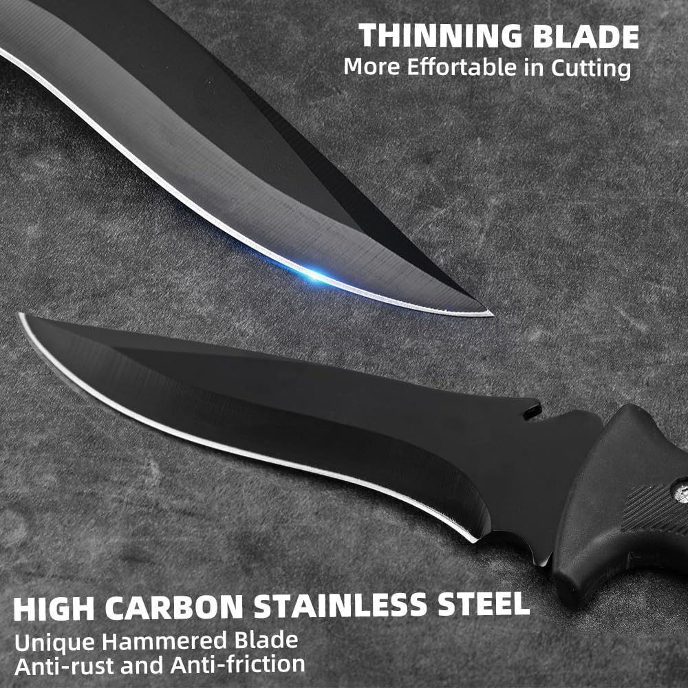 zarfand Cuchillo de bushcraft de 11.9 pulgadas para hombre, cuchillo de campamento de supervivencia, cuchillo de hoja fija con funda, cuchillo de