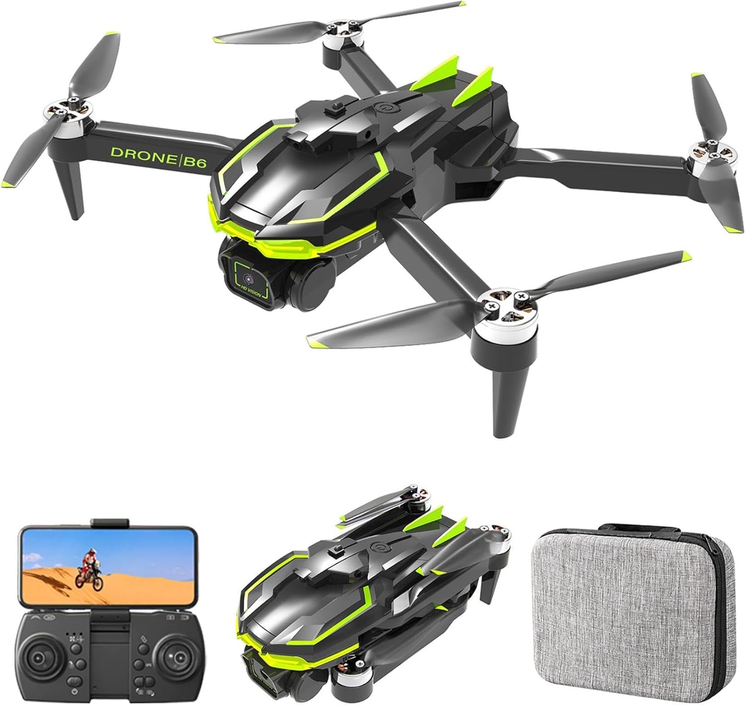 Drone With Dual 1080P HD Camera – Advanced Brushless Motor Drones with Wind Resistance Intelligent Obstacle Avoidance Headless Mode Gesture Control